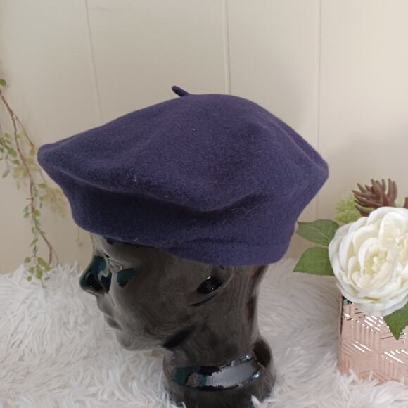 Vintage Veritable Basque Beret De Luxe RN 58584 Hat Vanezia 100% Wool Navy Blue - Picture 4 of 6
